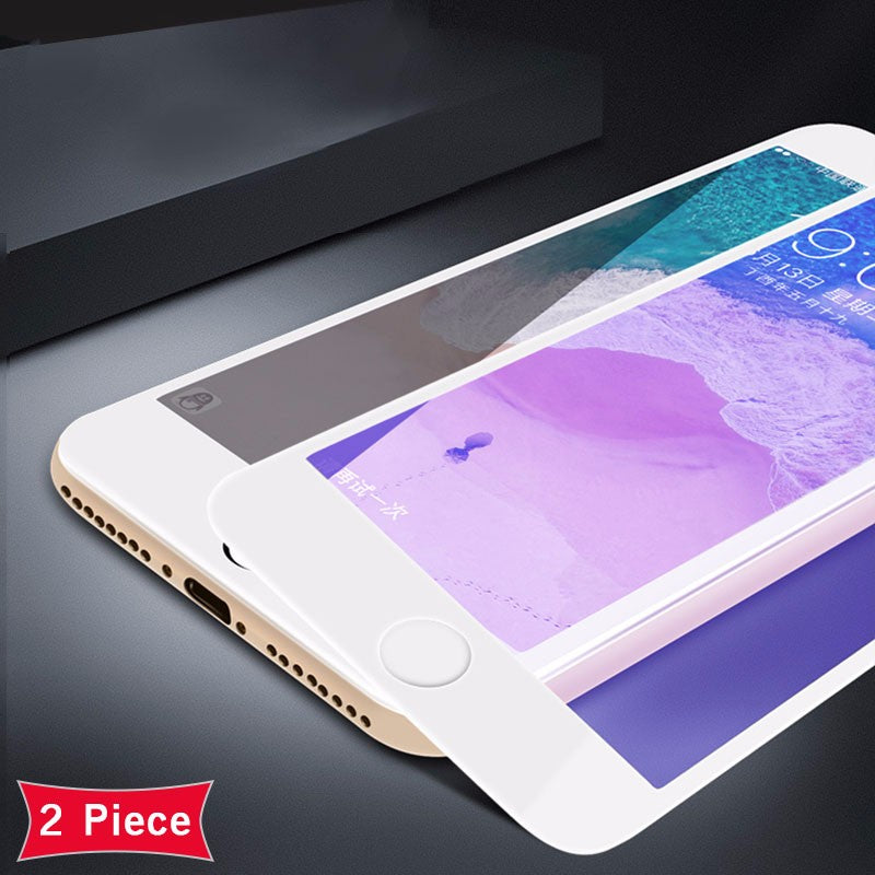 (2 Piece)New 3D tempered glass film IPhone X 7 8 6 Plus tempered film full screen arc edge tempered Screen