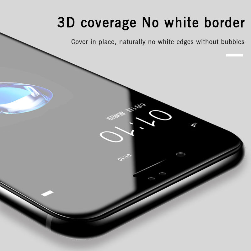 (2 Piece)New 3D tempered glass film IPhone X 7 8 6 Plus tempered film full screen arc edge tempered Screen