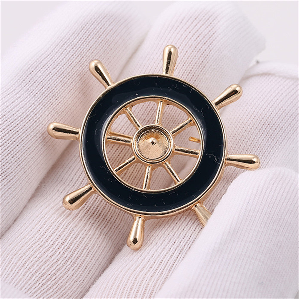 b-22 Fashion Couple Jewelry Black Anchor Brooch 3.6cm*3.6cm