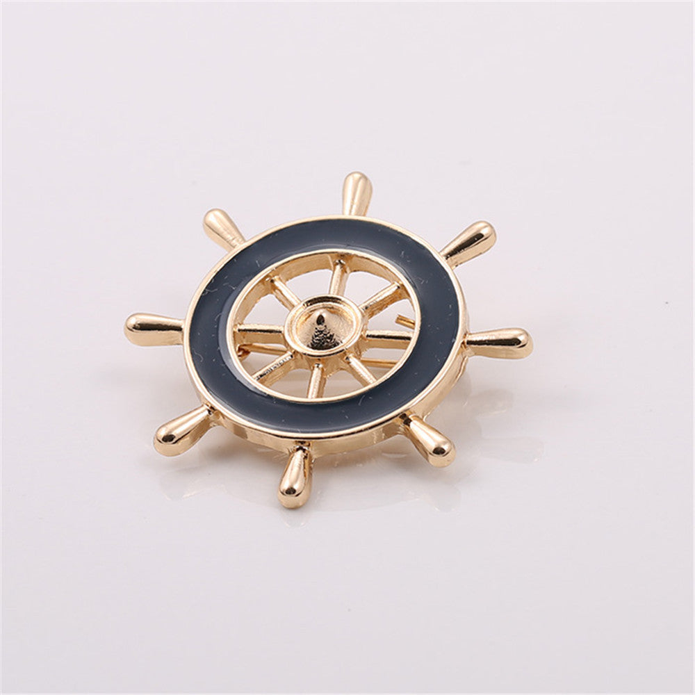b-22 Fashion Couple Jewelry Black Anchor Brooch 3.6cm*3.6cm