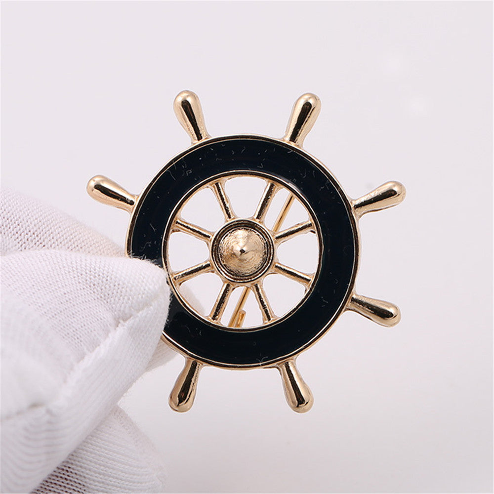 b-22 Fashion Couple Jewelry Black Anchor Brooch 3.6cm*3.6cm
