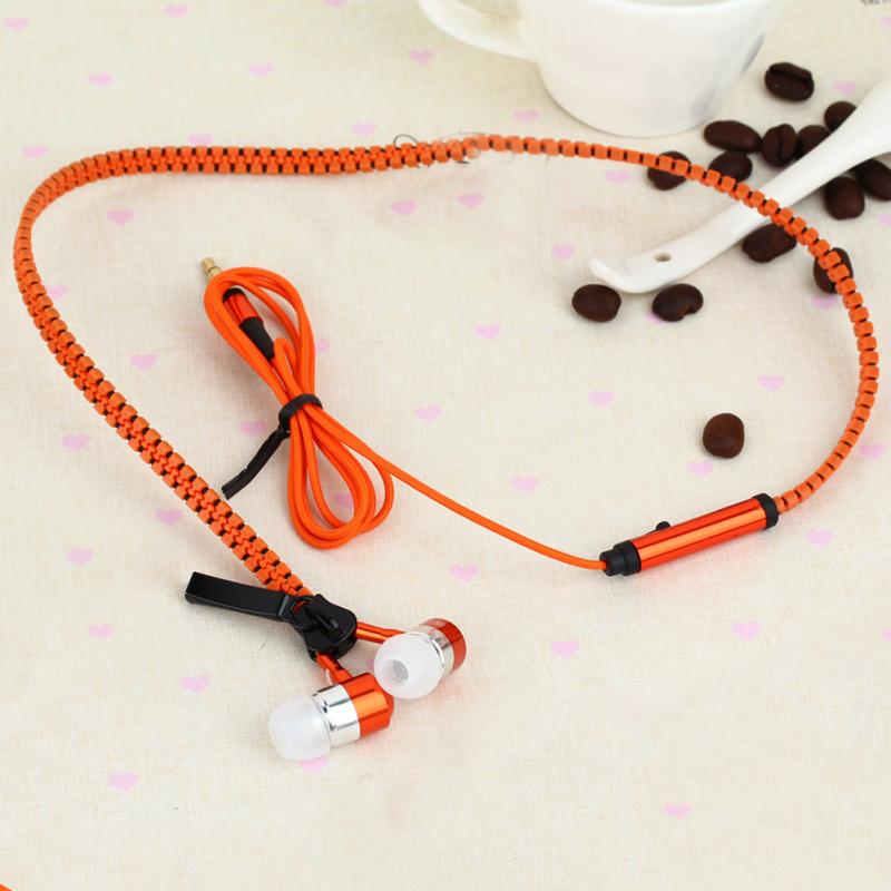 new 3.5mm In-ear Zipper Earphone Stereo Headset Handsfree Headphone with Mic Luxury