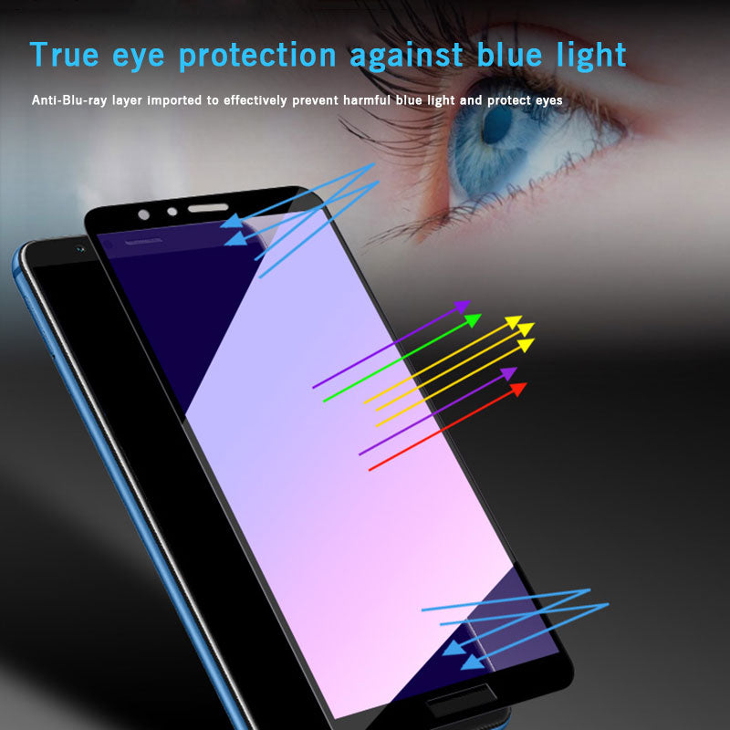 Full Screen Tempered Glass Huawei P9 P10 P20 Pro Plus Honor 8 9 High Definition Anti Blue Light Screen Protector