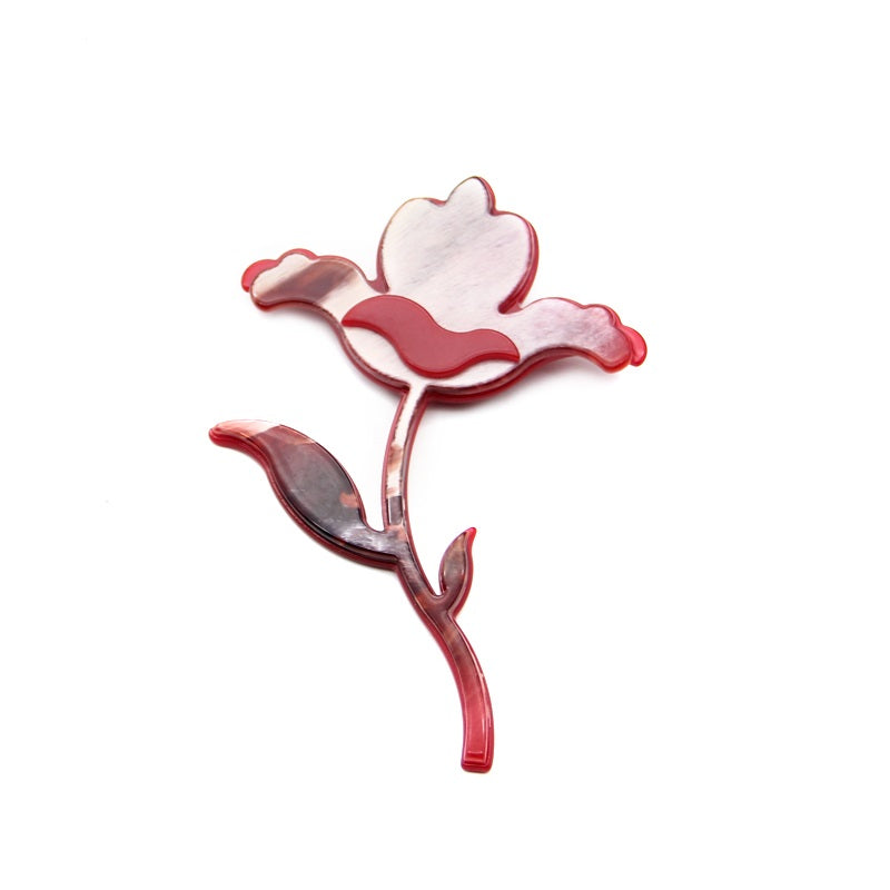 Big red acrylic flower brooch fashion jewelry