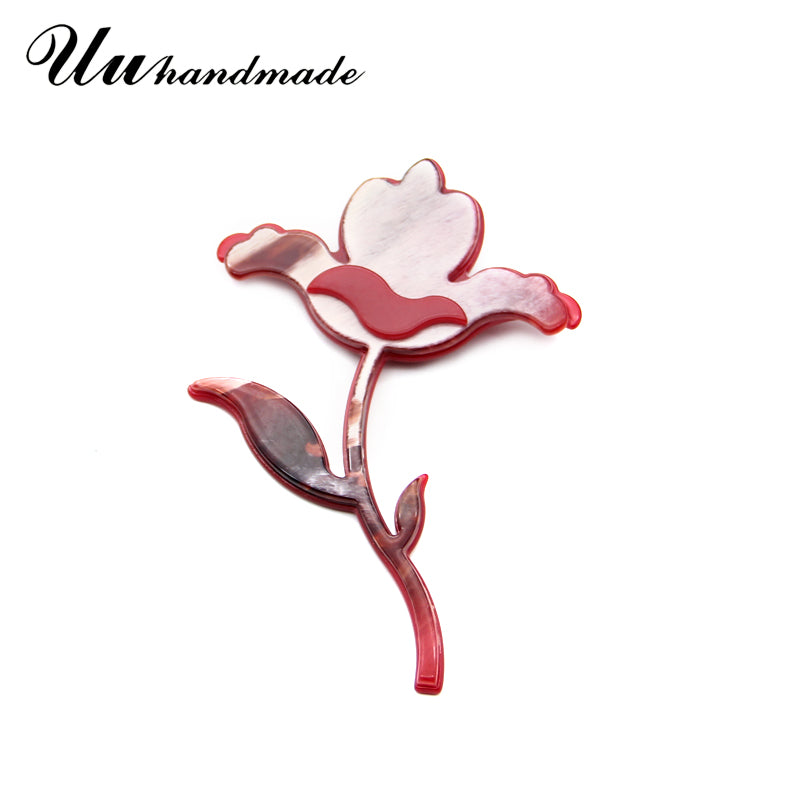 Big red acrylic flower brooch fashion jewelry