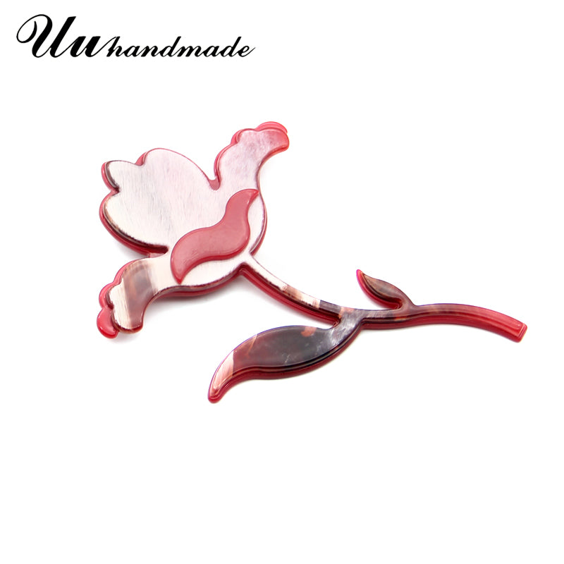 Big red acrylic flower brooch fashion jewelry