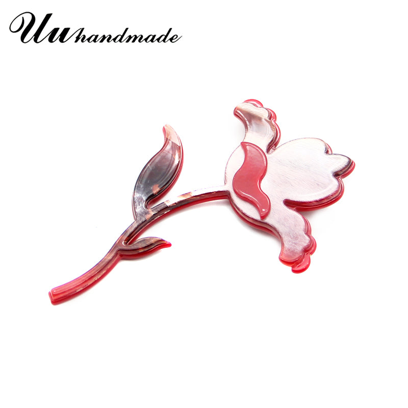 Big red acrylic flower brooch fashion jewelry