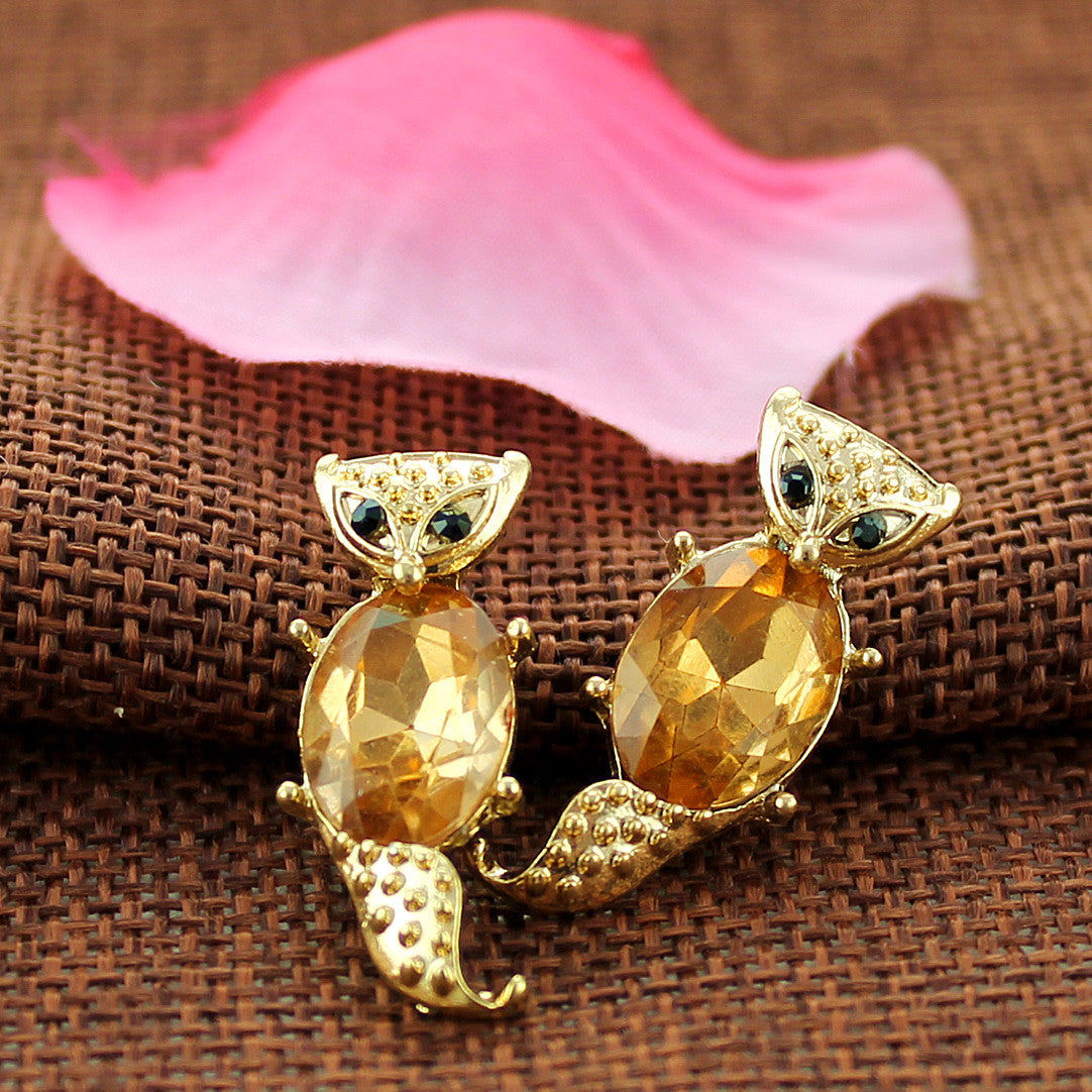 E-61 Euisite holiday gifts High quality gold-plated fox earrings Elegant fashion