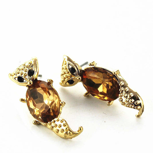 E-61 Euisite holiday gifts High quality gold-plated fox earrings Elegant fashion