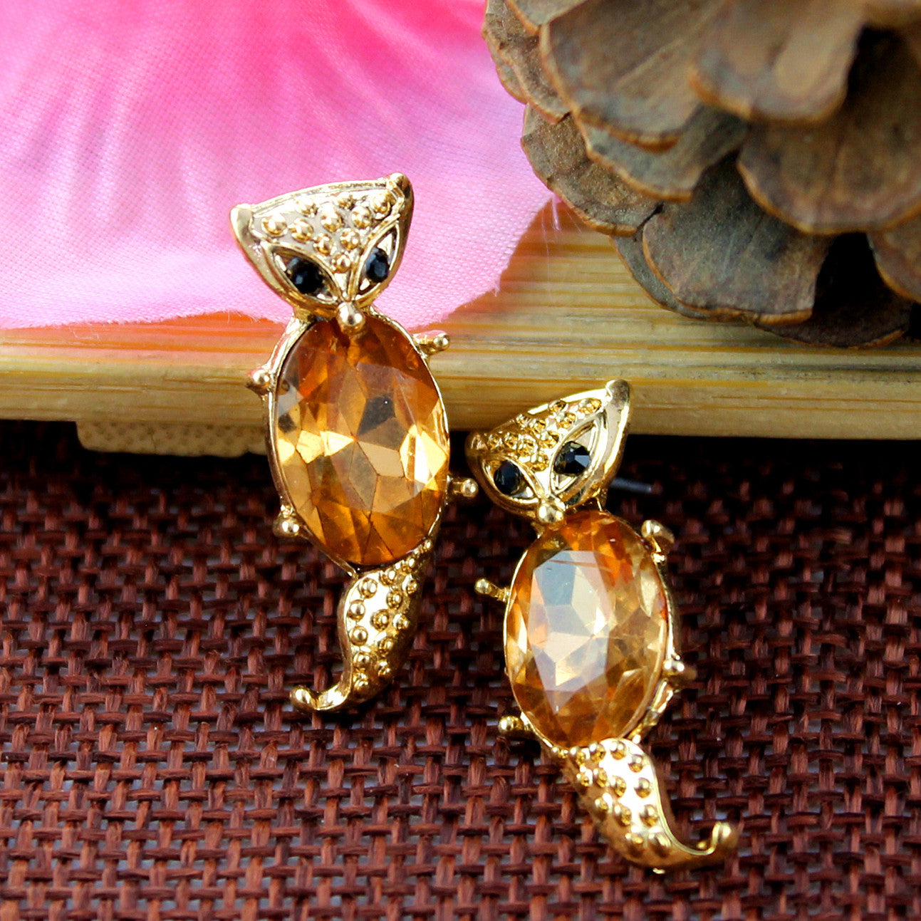 E-61 Euisite holiday gifts High quality gold-plated fox earrings Elegant fashion
