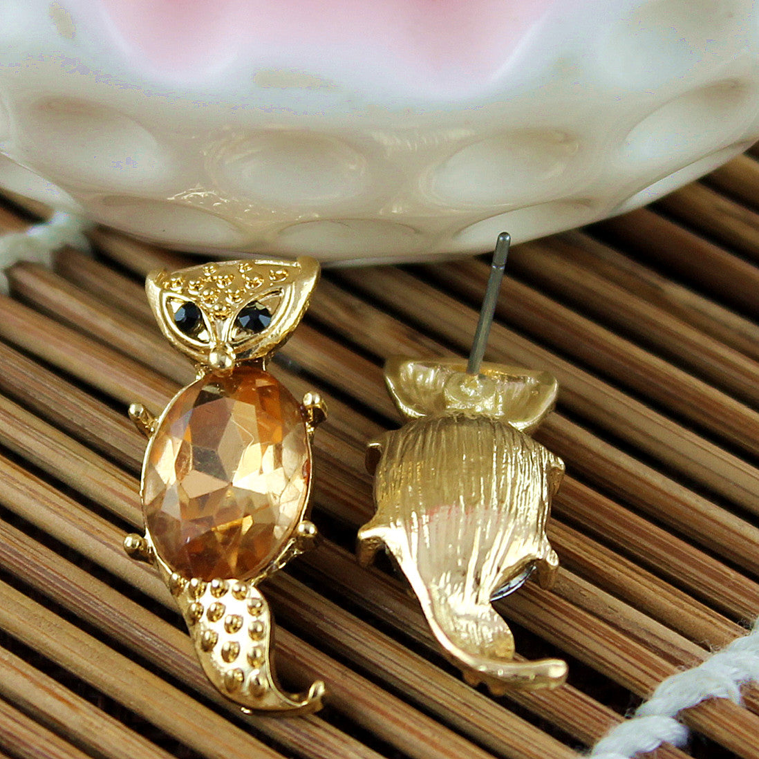 E-61 Euisite holiday gifts High quality gold-plated fox earrings Elegant fashion