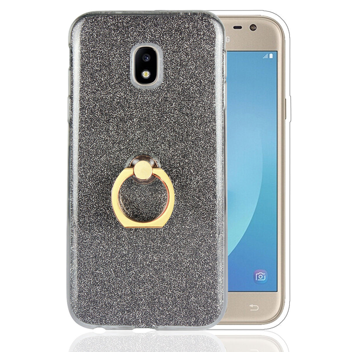 Glitter Bling Case For Samsung Galaxy J3 2017 J330 Case Ring Holder Soft TPU Case for Galaxy J3 2017 J330 Case Cover