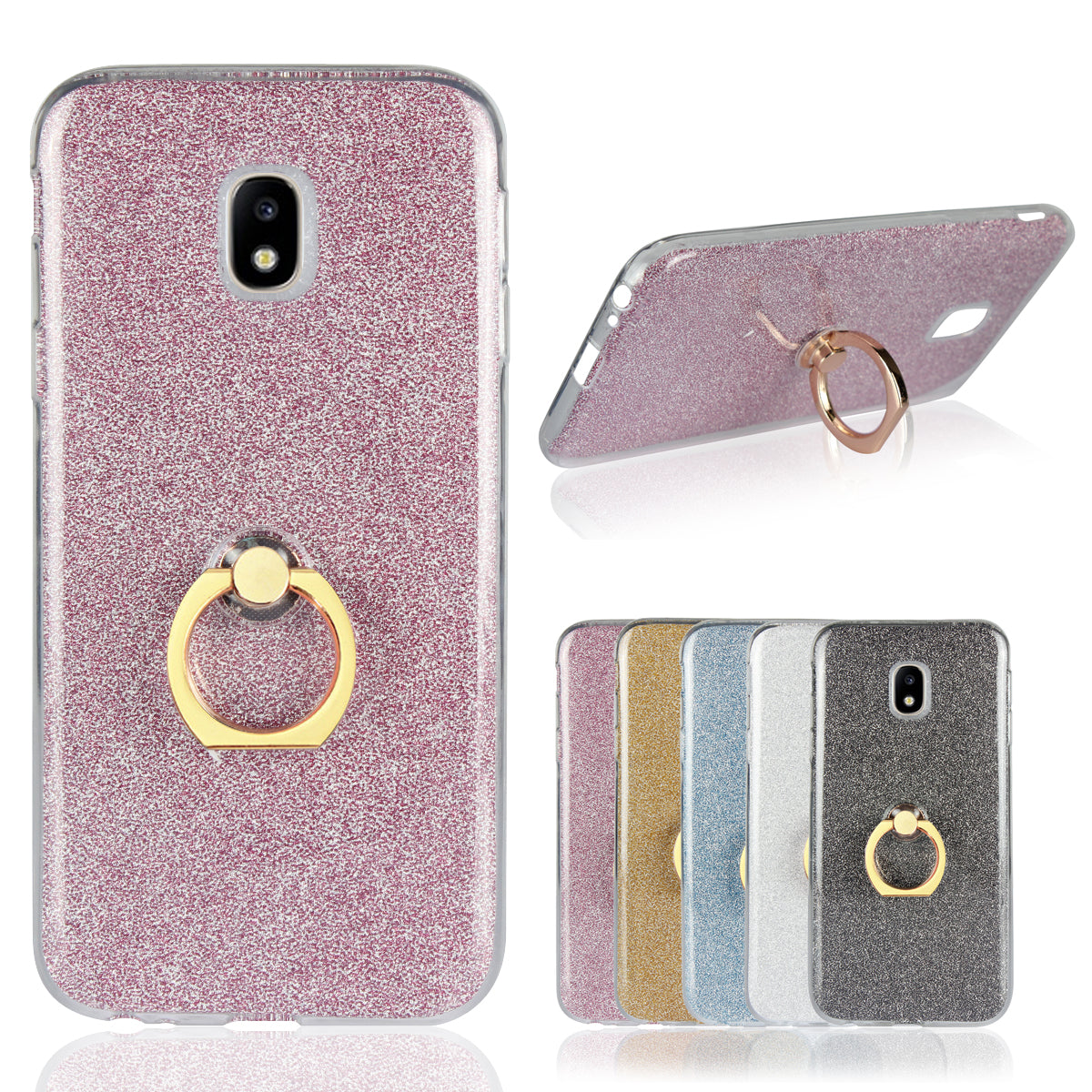Glitter Bling Case For Samsung Galaxy J3 2017 J330 Case Ring Holder Soft TPU Case for Galaxy J3 2017 J330 Case Cover