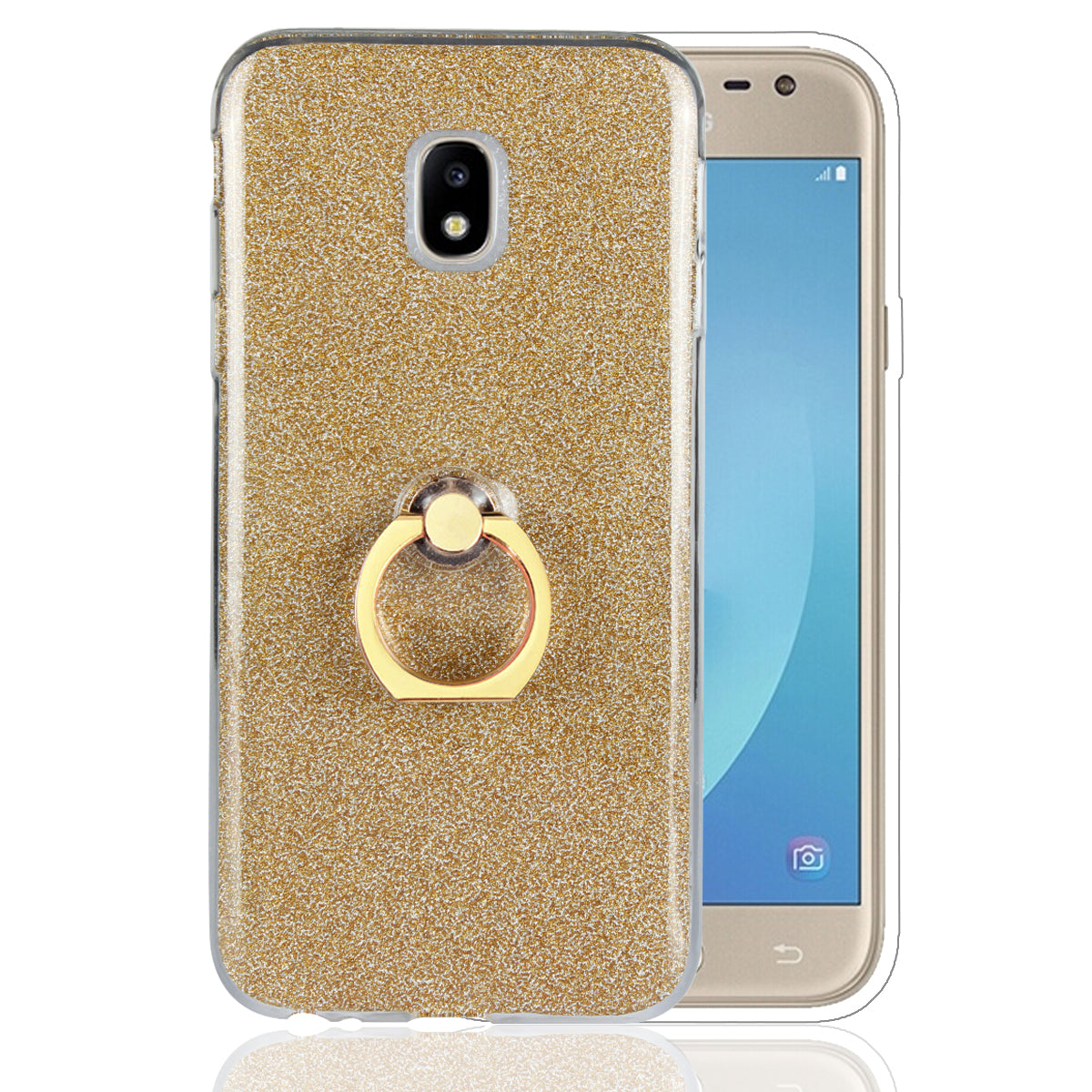 Glitter Bling Case For Samsung Galaxy J3 2017 J330 Case Ring Holder Soft TPU Case for Galaxy J3 2017 J330 Case Cover