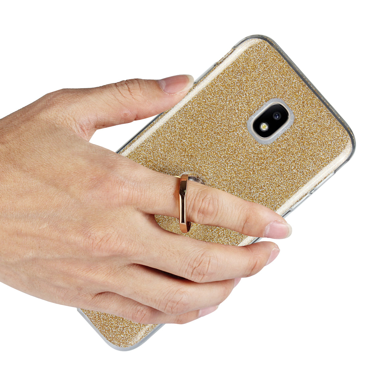 Glitter Bling Case For Samsung Galaxy J3 2017 J330 Case Ring Holder Soft TPU Case for Galaxy J3 2017 J330 Case Cover