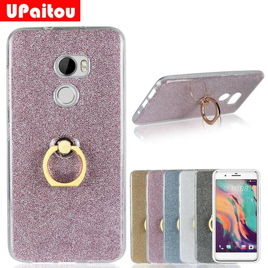 Glitter Bling Case For HTC One X10 Back Case Stand Ring Holder Soft TPU Cover for HTC One X10 Phone Cover Case 5 Color