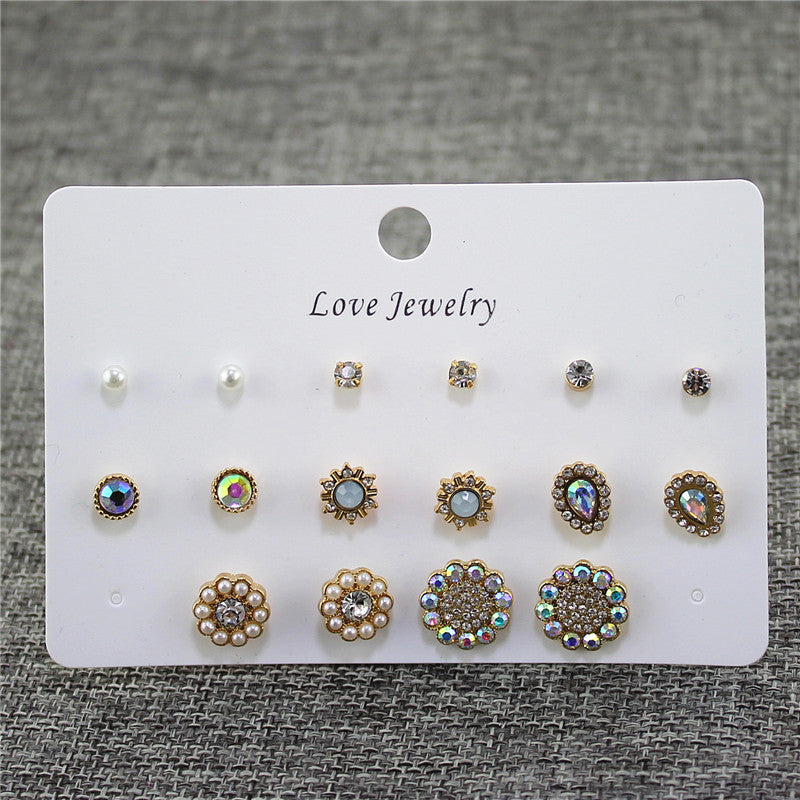 E-114 Fashion ladies' jewelry inlaid high quality zircon earrings