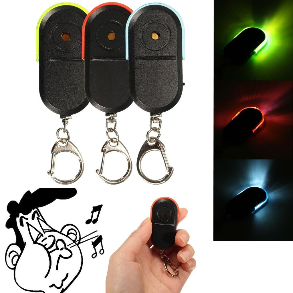 Keychain Wireless Anti-lost Alarm Locator Key Finder Whistle Sound LED Light