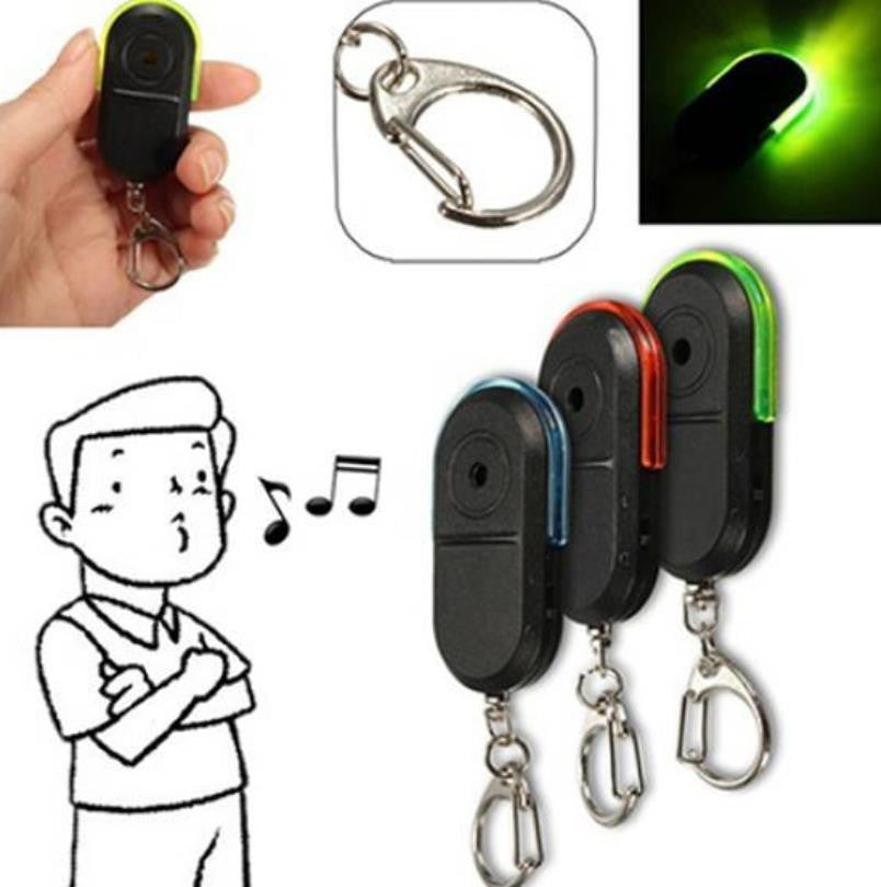 Keychain Wireless Anti-lost Alarm Locator Key Finder Whistle Sound LED Light