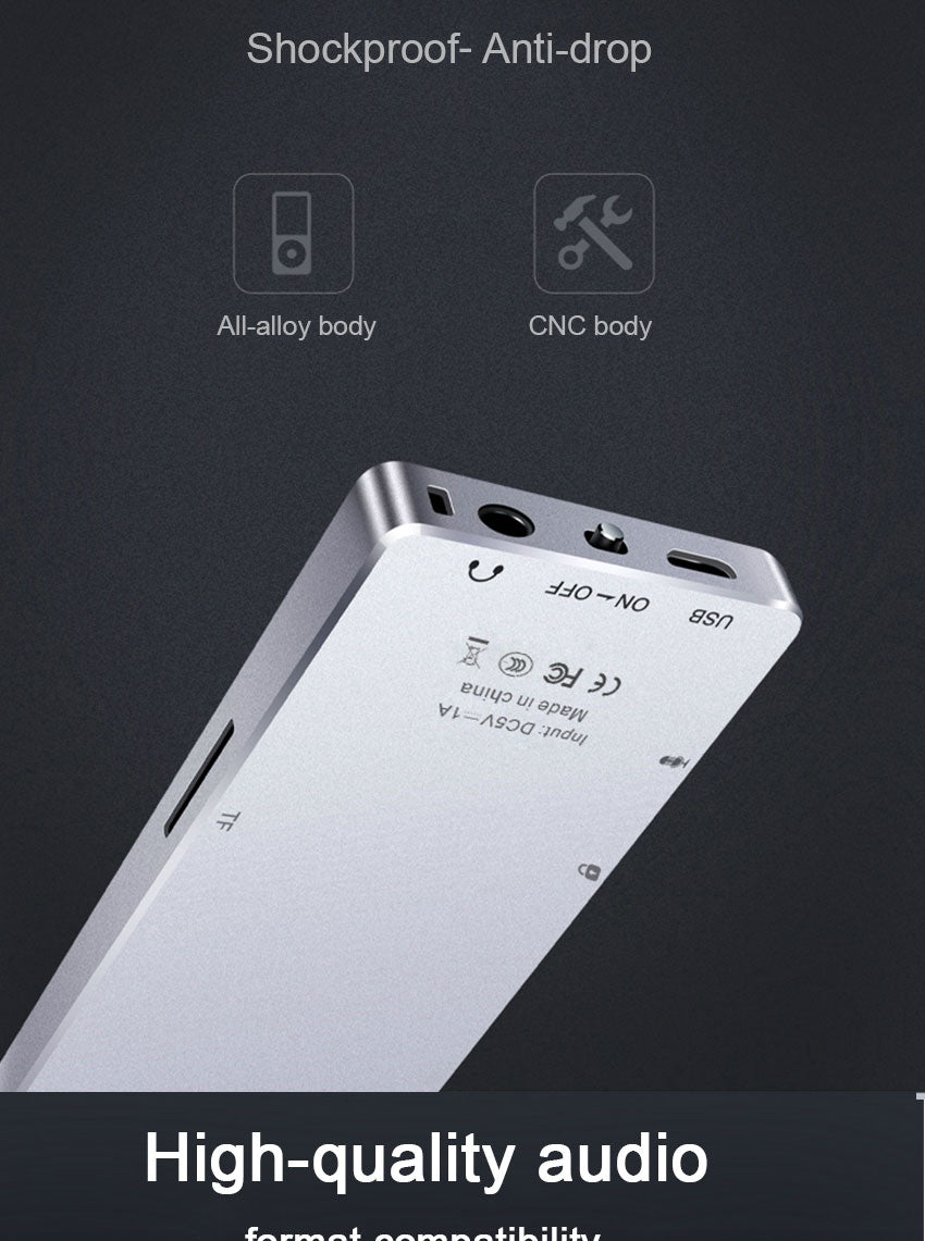 MP3 player lossless HiFi MP3 Music player with High Quality Sound out Speaker E-book FM radio Clock