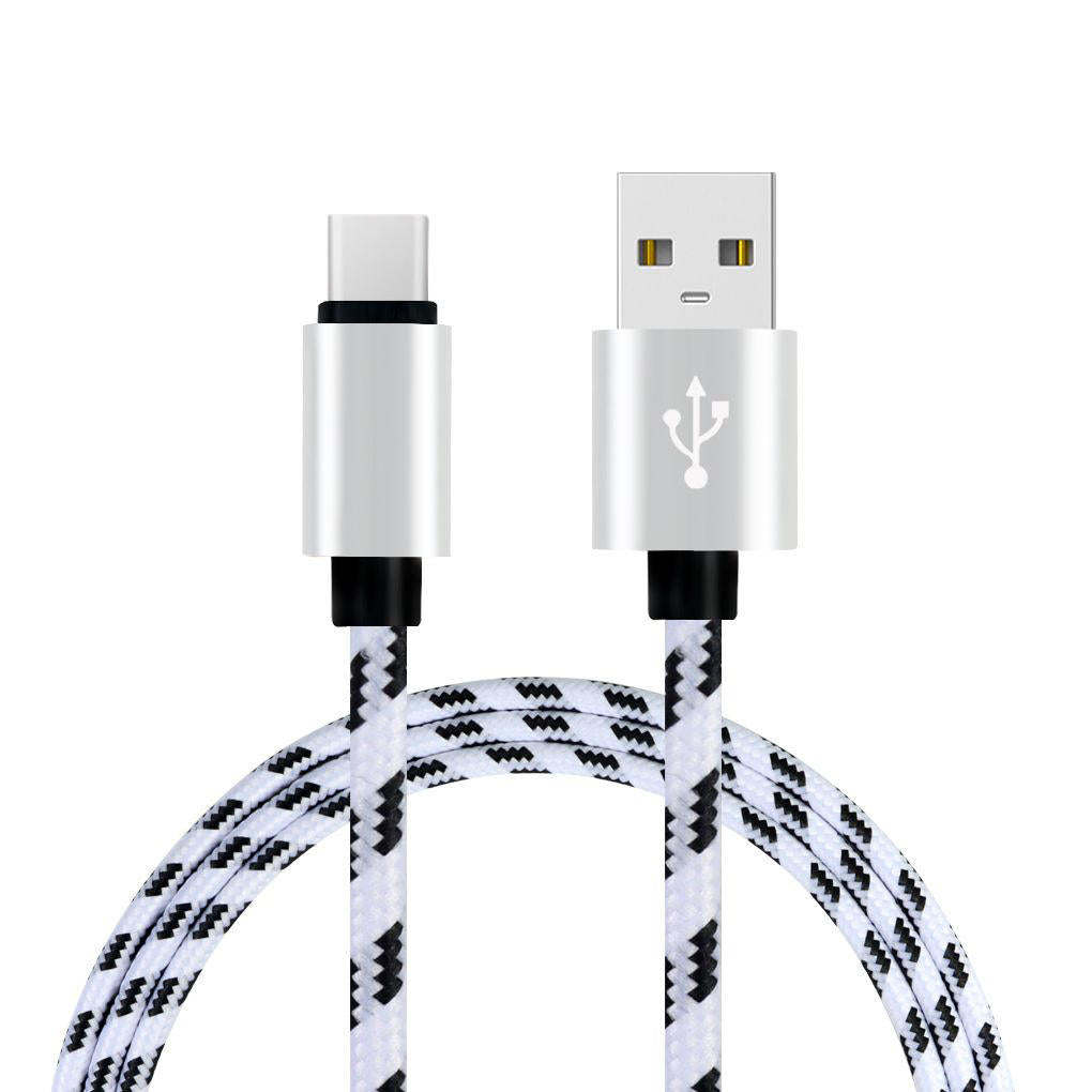 Charging cable grid braided cotton fast type-c data charger