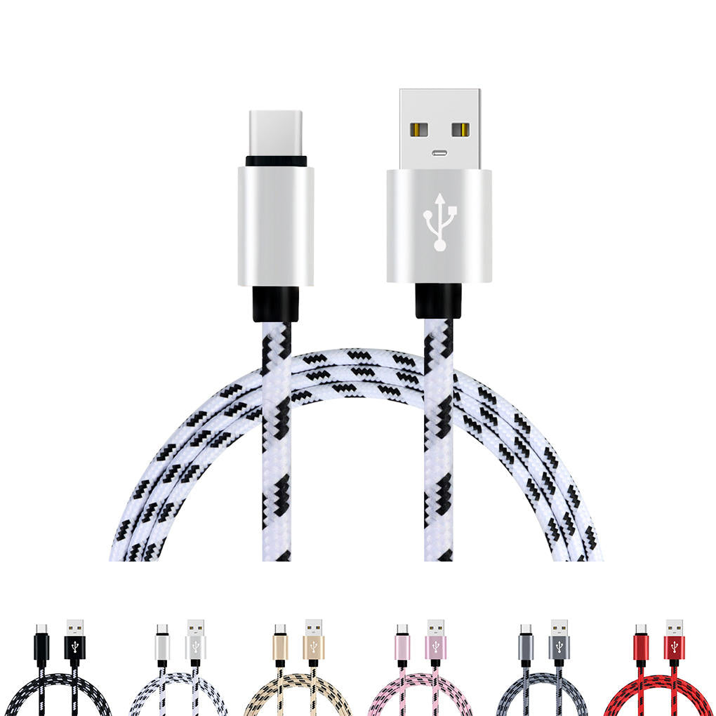 Charging cable grid braided cotton fast type-c data charger