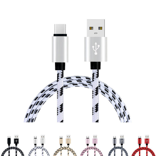 Charging cable grid braided cotton fast type-c data charger