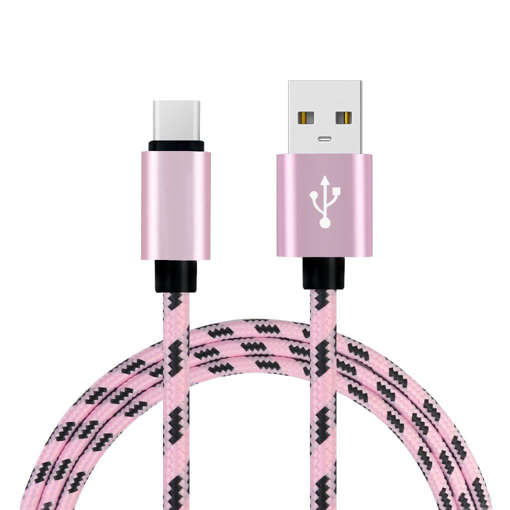 Charging cable grid braided cotton fast type-c data charger