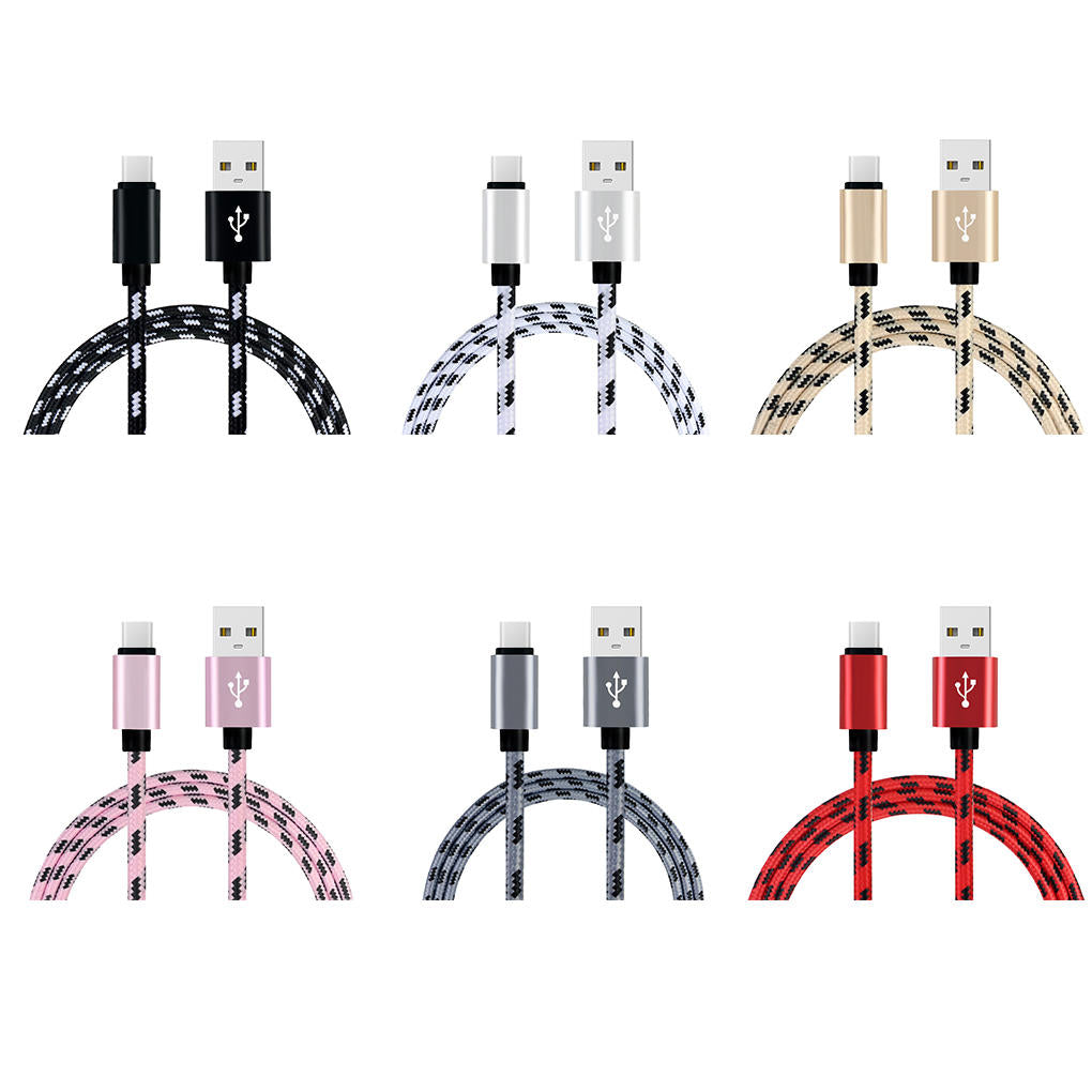 Charging cable grid braided cotton fast type-c data charger