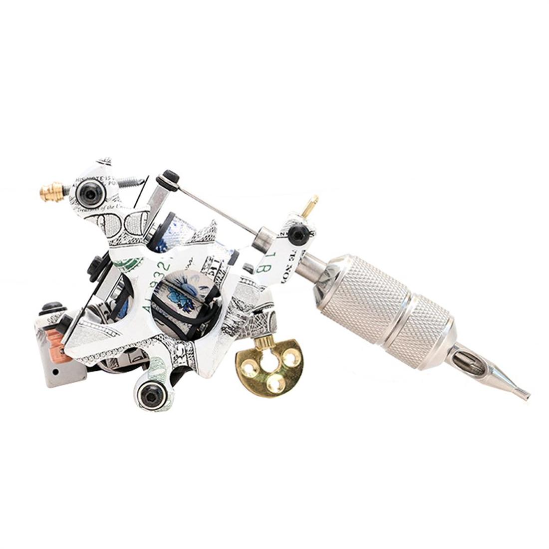 HZH Cast Iron Tattoo Machine US Dollar Design 10 Wrap Coil Tattoo Gun For Body Art
