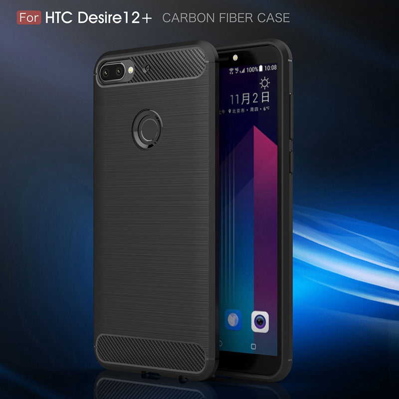 Case For HTC Desire 12 Plus + Case Carbon Fiber Case Scratch Resistant Soft Back Cover for HTC Desire 12 + Case