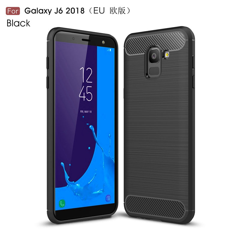 Case For Samsung Galaxy J6 2018 Case Carbon Fiber Case Scratch Resistant Soft Back Cover for Galaxy J6 2018 Case