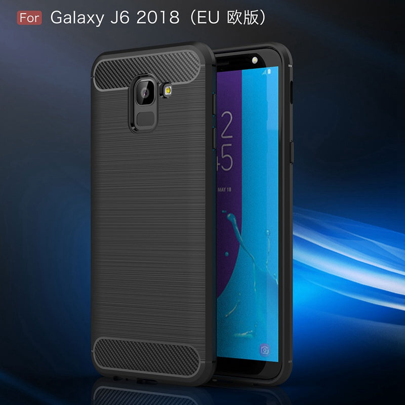 Case For Samsung Galaxy J6 2018 Case Carbon Fiber Case Scratch Resistant Soft Back Cover for Galaxy J6 2018 Case