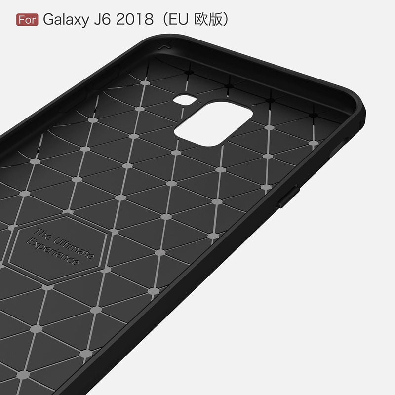 Case For Samsung Galaxy J6 2018 Case Carbon Fiber Case Scratch Resistant Soft Back Cover for Galaxy J6 2018 Case