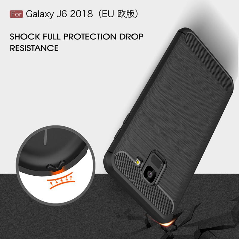 Case For Samsung Galaxy J6 2018 Case Carbon Fiber Case Scratch Resistant Soft Back Cover for Galaxy J6 2018 Case