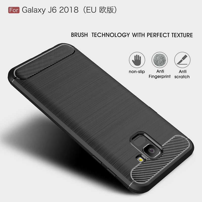 Case For Samsung Galaxy J6 2018 Case Carbon Fiber Case Scratch Resistant Soft Back Cover for Galaxy J6 2018 Case