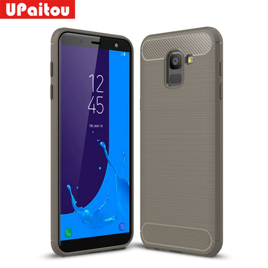 Case For Samsung Galaxy J6 2018 Case Carbon Fiber Case Scratch Resistant Soft Back Cover for Galaxy J6 2018 Case