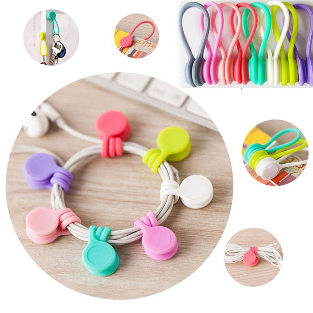 1 PCS Random Color Silicone Earphone Cable Hanger Magnetic Holder Cable Mobile Phone Accessories Organizer