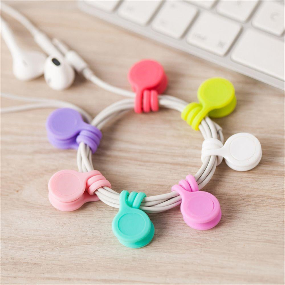 1 PCS Random Color Silicone Earphone Cable Hanger Magnetic Holder Cable Mobile Phone Accessories Organizer