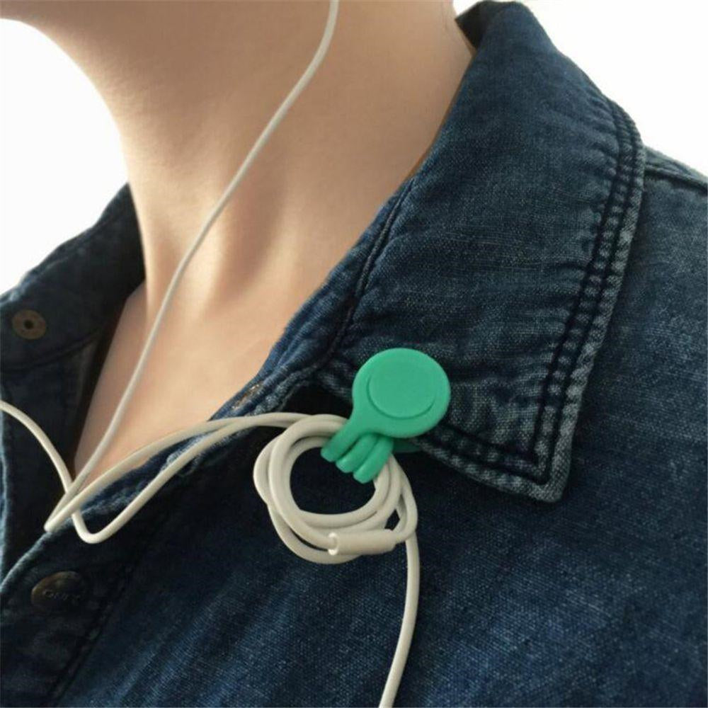 1 PCS Random Color Silicone Earphone Cable Hanger Magnetic Holder Cable Mobile Phone Accessories Organizer