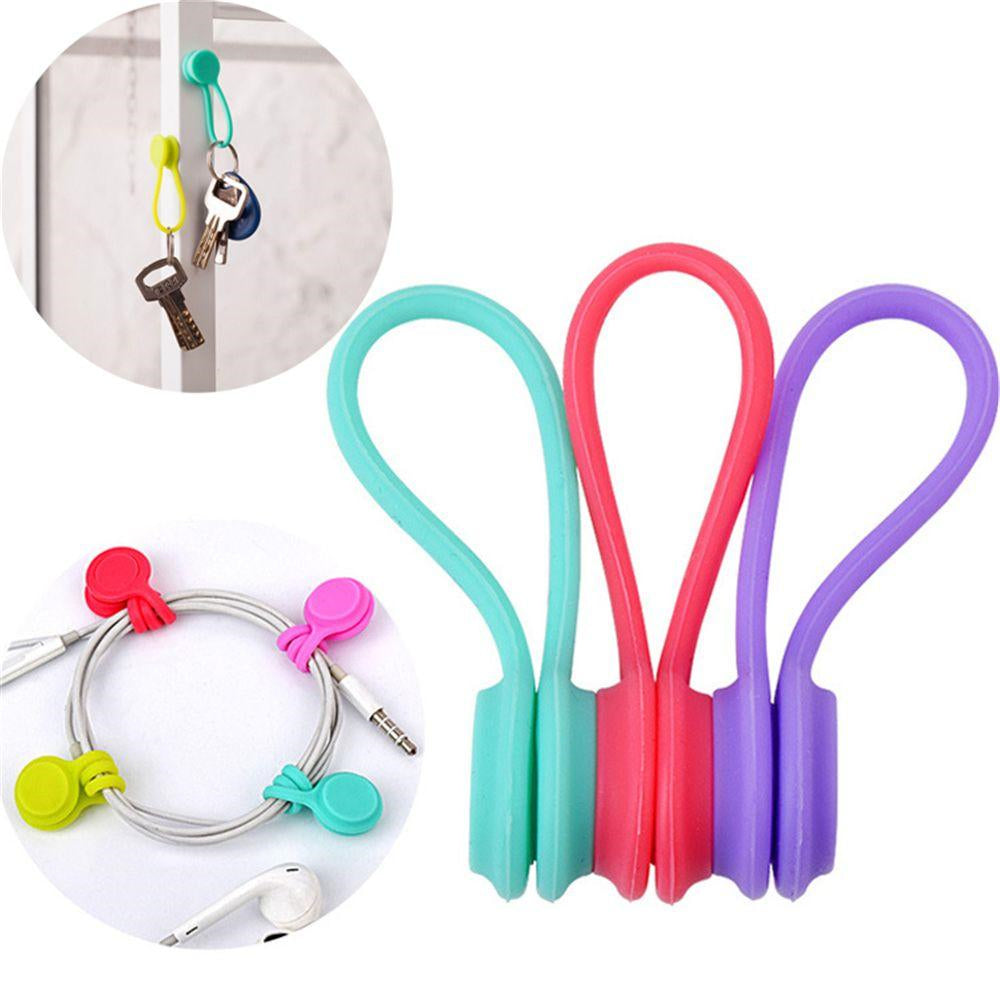 1 PCS Random Color Silicone Earphone Cable Hanger Magnetic Holder Cable Mobile Phone Accessories Organizer