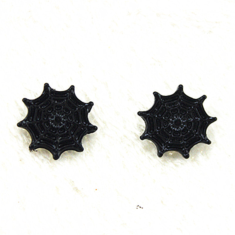 E-122 Personalized punk style jewelry Black spider net men's and women's couple earrings