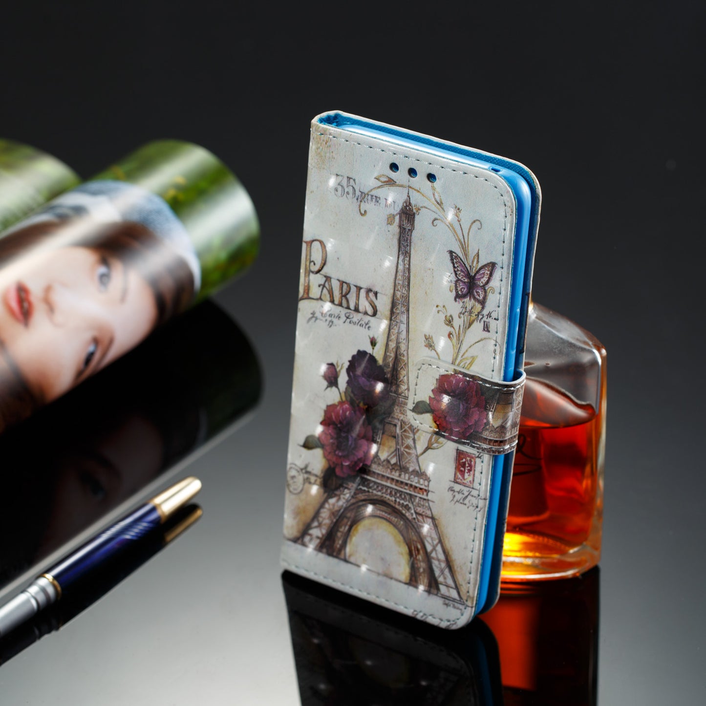 3D painted leather phone case for Samsung s9