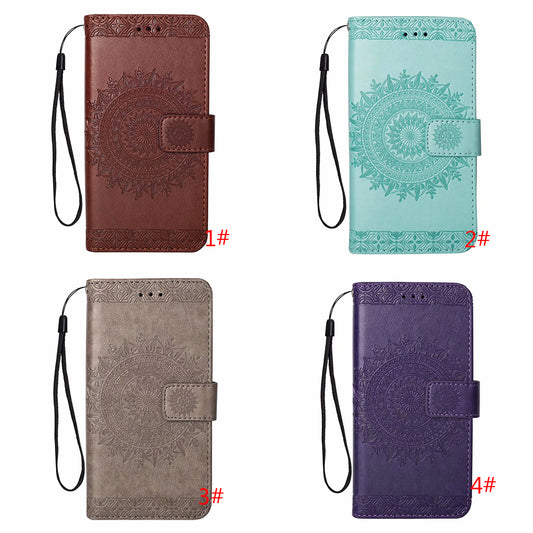 Pleated Totem Embossed Phone Case for Samsung  LG K10 2017 Case leather