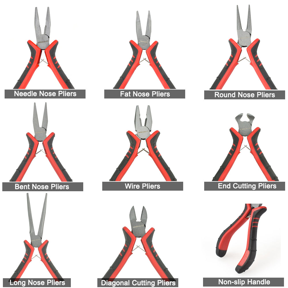 4.5" 8-Style DIY Hand Mini Pliers End Cutting Pliers Wire Cutter Diagonal Pliers Flat Nose Pliers Jewelry Making Tool