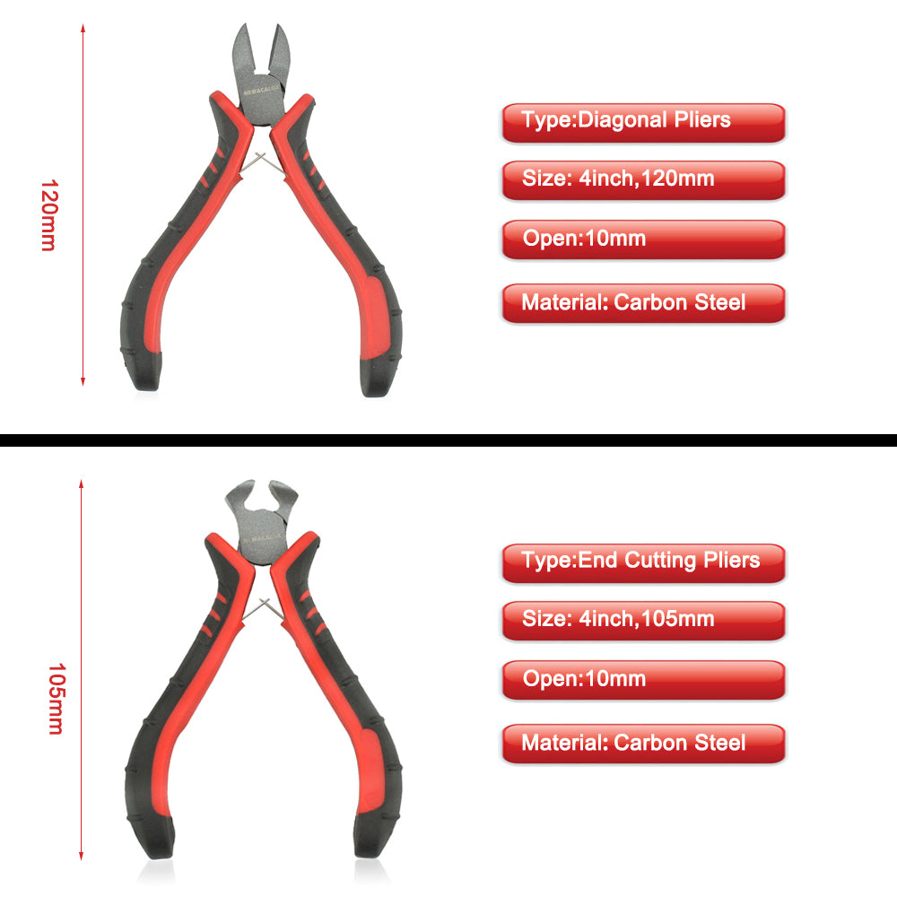 4.5" 8-Style DIY Hand Mini Pliers End Cutting Pliers Wire Cutter Diagonal Pliers Flat Nose Pliers Jewelry Making Tool