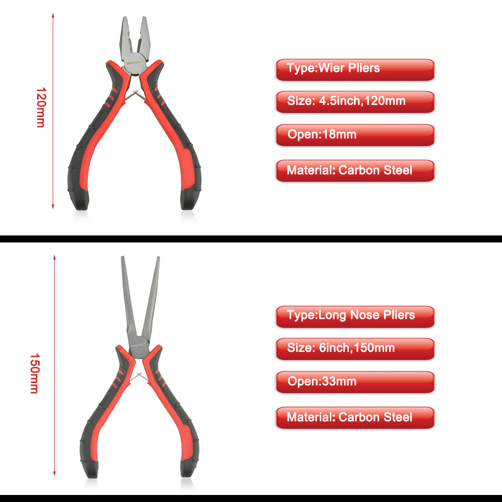 4.5" 8-Style DIY Hand Mini Pliers End Cutting Pliers Wire Cutter Diagonal Pliers Flat Nose Pliers Jewelry Making Tool