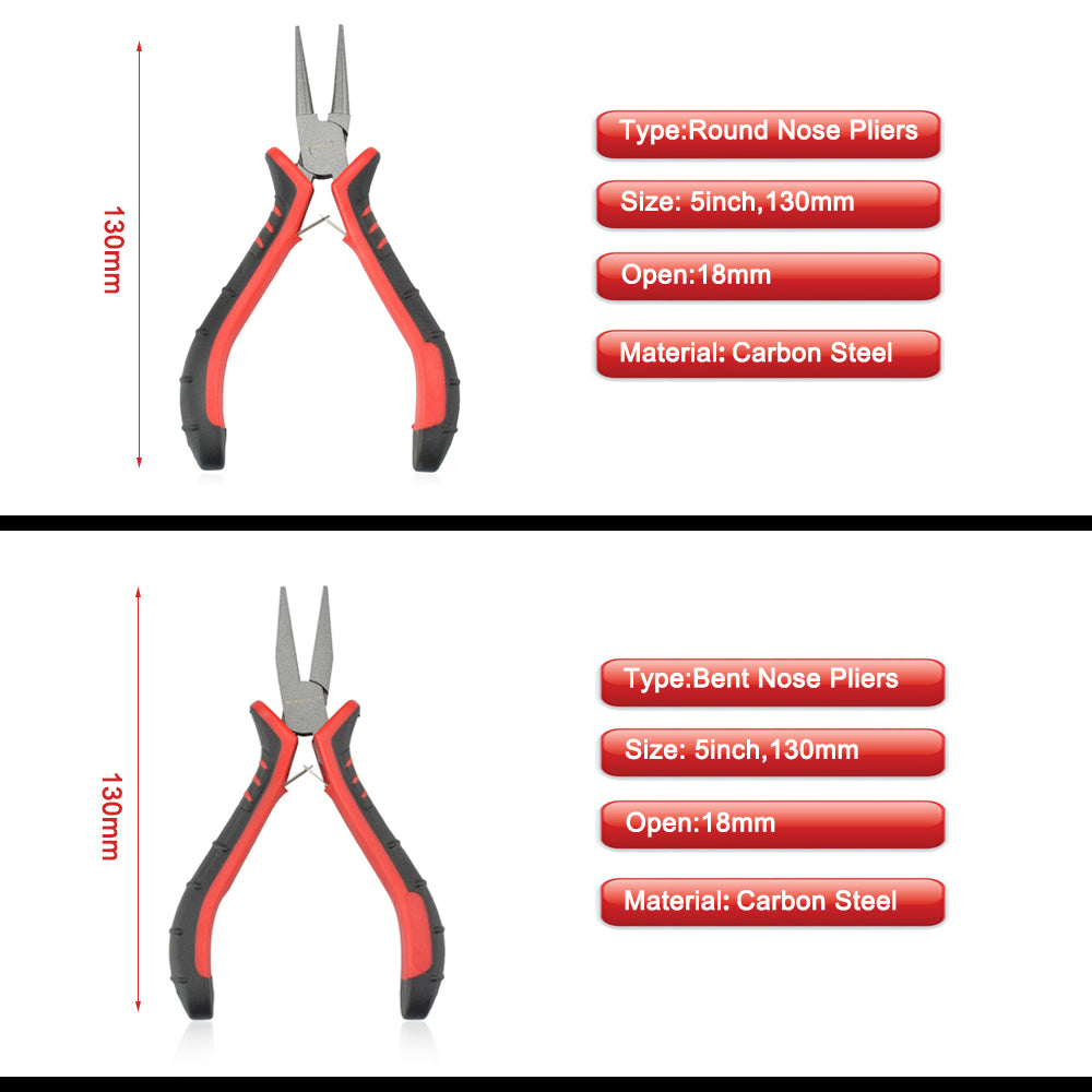 4.5" 8-Style DIY Hand Mini Pliers End Cutting Pliers Wire Cutter Diagonal Pliers Flat Nose Pliers Jewelry Making Tool