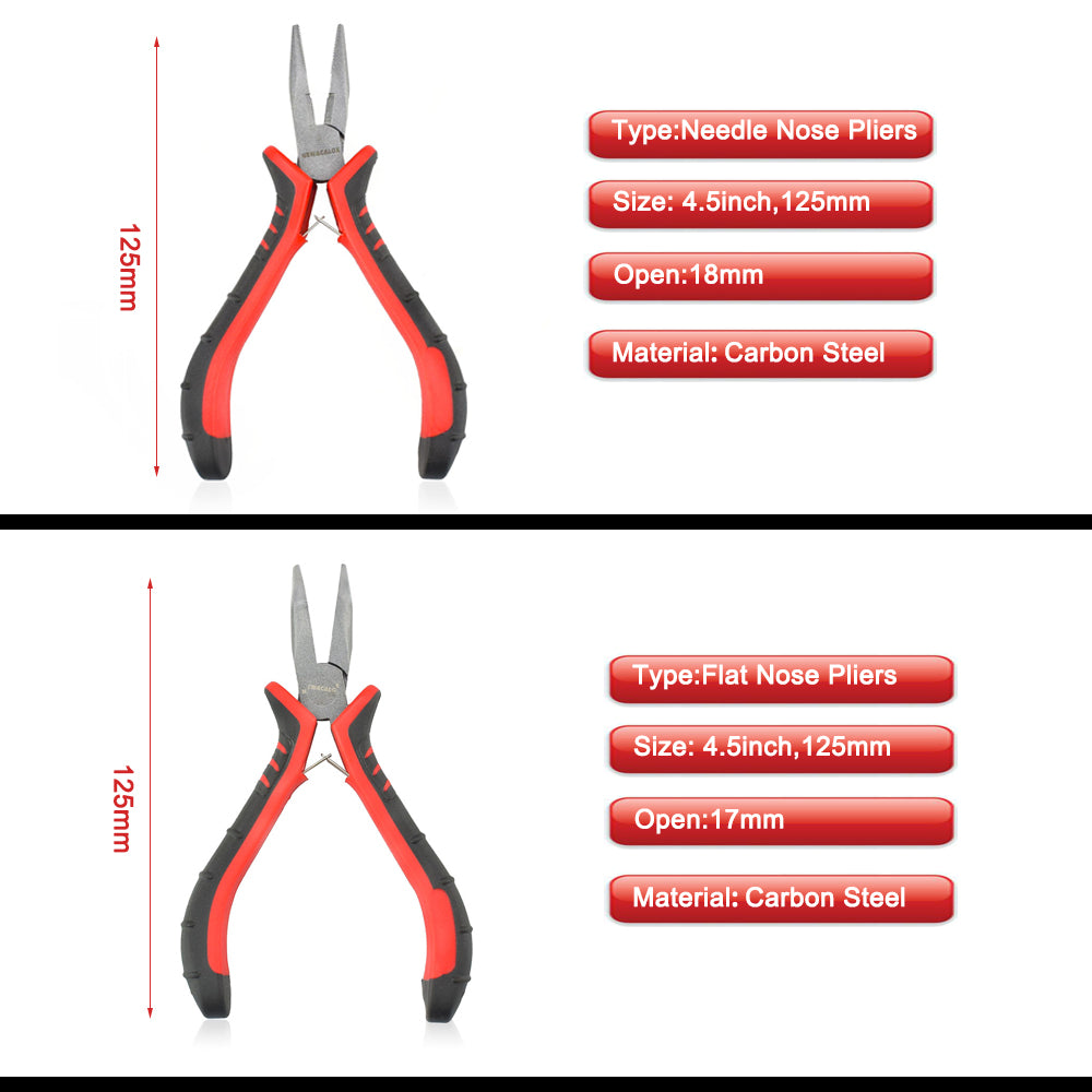 4.5" 8-Style DIY Hand Mini Pliers End Cutting Pliers Wire Cutter Diagonal Pliers Flat Nose Pliers Jewelry Making Tool