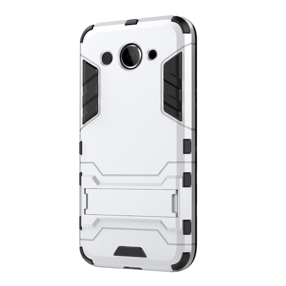 Case for Huawei Y3 2017 with Stand Back Cover Solid Colored Hard PC Material
